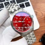 Copy IWC Pilots Mark XVIII Stainless Steel Red Dial Watch 40MM